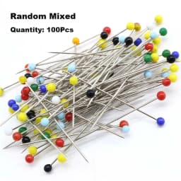 100Pcs/Box 38mm Sewing Pins Glass Ball Multicolor Head Pins Straight Quilting Heads Pins DIY Crafts Sewing Fabric