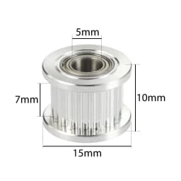Mellow 3D Printers Parts 1pcs GT2 Idler Timing Pulley 20 Tooth Wheel Bore 5mm Aluminium Gear Teeth for GT2 Timing Belt 6MM