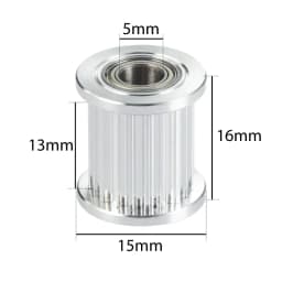 Mellow 3D Printers Parts 1pcs GT2 Idler Timing Pulley 20 Tooth Wheel Bore 5mm Aluminium Gear Teeth for GT2 Timing Belt 6MM
