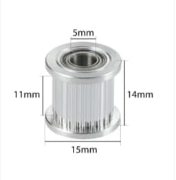 Mellow 3D Printers Parts 1pcs GT2 Idler Timing Pulley 20 Tooth Wheel Bore 5mm Aluminium Gear Teeth for GT2 Timing Belt 6MM