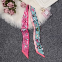 Horse Printing Bag Scarf New Small Skinny Silk Scarf Women Luxury Brand Foulard Women Tie Fashion Head Scarves For Ladies