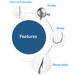 10pcs/lot NED Head Jigs Hook 1g-20g All Size Round Ball Jig Head Hook Weedless Long Shank Secondary Hooks For Soft Worm Fishing