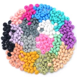 LOFCA 100pcs/lot Silicone Lentil 12mm Silicone Beads Spacer Jewelry Making Bulk DIY Necklace Bracelets Accessories For jewelry