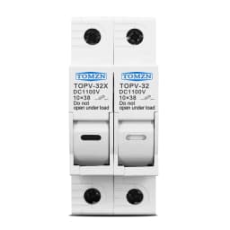 2P Parallel DC Fuse Holder 10*38mm High Voltage Solar PV 1100V TOMZN TOPV-32 Base Photovoltaic System Protection Protector GPV