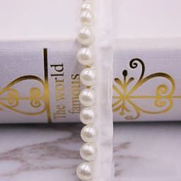 1yard/lot White Black Pearl Bead Lace Ribbon Tape Lace Fabric Trim Ribbons for DIY Sewing Garments Handmade Clothing Accessories
