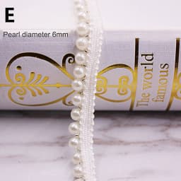 1yard/lot White Black Pearl Bead Lace Ribbon Tape Lace Fabric Trim Ribbons for DIY Sewing Garments Handmade Clothing Accessories