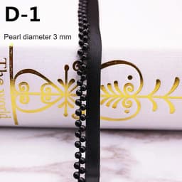 1yard/lot White Black Pearl Bead Lace Ribbon Tape Lace Fabric Trim Ribbons for DIY Sewing Garments Handmade Clothing Accessories