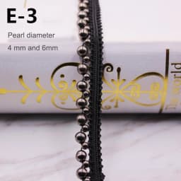 1yard/lot White Black Pearl Bead Lace Ribbon Tape Lace Fabric Trim Ribbons for DIY Sewing Garments Handmade Clothing Accessories