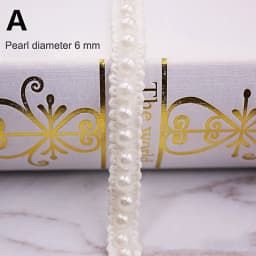 1yard/lot White Black Pearl Bead Lace Ribbon Tape Lace Fabric Trim Ribbons for DIY Sewing Garments Handmade Clothing Accessories