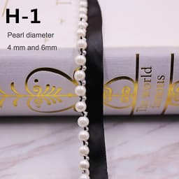 1yard/lot White Black Pearl Bead Lace Ribbon Tape Lace Fabric Trim Ribbons for DIY Sewing Garments Handmade Clothing Accessories