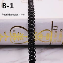 1yard/lot White Black Pearl Bead Lace Ribbon Tape Lace Fabric Trim Ribbons for DIY Sewing Garments Handmade Clothing Accessories