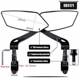 EasyDo Bicycle Handlebar Rear View Mirror Electric Scooter Mirror Bike Wide Range Back Sight Reflector For Bicycle Accessories