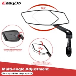 EasyDo Bicycle Handlebar Rear View Mirror Electric Scooter Mirror Bike Wide Range Back Sight Reflector For Bicycle Accessories