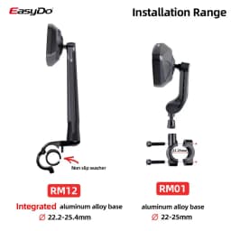 EasyDo Bicycle Handlebar Rear View Mirror Electric Scooter Mirror Bike Wide Range Back Sight Reflector For Bicycle Accessories