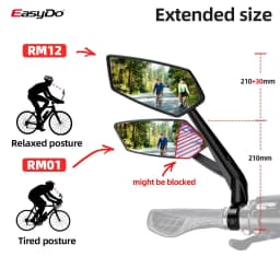 EasyDo Bicycle Handlebar Rear View Mirror Electric Scooter Mirror Bike Wide Range Back Sight Reflector For Bicycle Accessories
