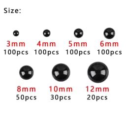 100/500pcs DIY 3-12mm Round Flat Black Eyes Plastic Eyes Eyes for Dolls Making Doll Toys Teddy Bear Eyes Doll Eyes Accessories