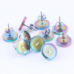 10pcs Rose Gold Black Stainless Steel Post Stud Earring Base Settings 6mm 8mm 10mm Dia Blank Cabochon Bezel Findings