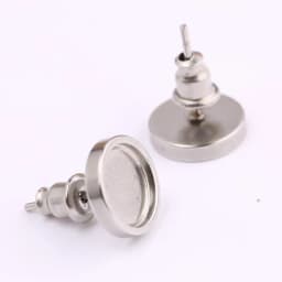 10pcs Rose Gold Black Stainless Steel Post Stud Earring Base Settings 6mm 8mm 10mm Dia Blank Cabochon Bezel Findings