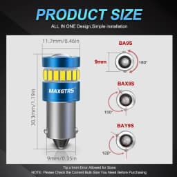 2x Car Auto BA9S Bax9s BAY9S Led T4W Wedge W5W 3030 Chip Led Interior Lamp Bulb T2W T3W H5W Parking DRL License Plate Light