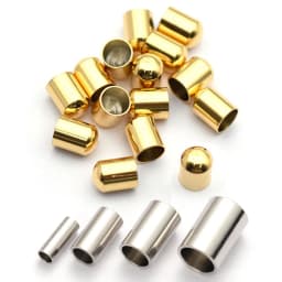 20pcs Gold Color Stainless Steel End Caps Crimp Clasps Cord Tip for Laces Leather Cord for Jewelry Making DIY Findings Supplies