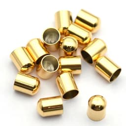 20pcs Gold Color Stainless Steel End Caps Crimp Clasps Cord Tip for Laces Leather Cord for Jewelry Making DIY Findings Supplies