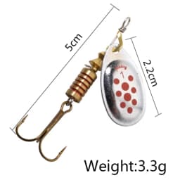 NGB 6 Color 0#-5# Spinner Bait With Treble Hooks 35647-BR Arttificial Bait Fishing Lure