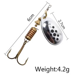 NGB 6 Color 0#-5# Spinner Bait With Treble Hooks 35647-BR Arttificial Bait Fishing Lure