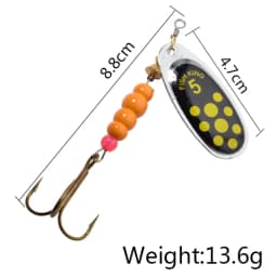 NGB 6 Color 0#-5# Spinner Bait With Treble Hooks 35647-BR Arttificial Bait Fishing Lure