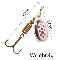 NGB 6 Color 0#-5# Spinner Bait With Treble Hooks 35647-BR Arttificial Bait Fishing Lure