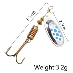 NGB 6 Color 0#-5# Spinner Bait With Treble Hooks 35647-BR Arttificial Bait Fishing Lure