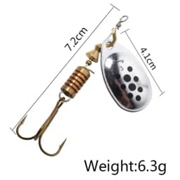 NGB 6 Color 0#-5# Spinner Bait With Treble Hooks 35647-BR Arttificial Bait Fishing Lure