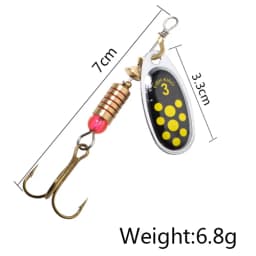 NGB 6 Color 0#-5# Spinner Bait With Treble Hooks 35647-BR Arttificial Bait Fishing Lure