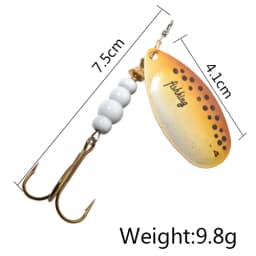 NGB 6 Color 0#-5# Spinner Bait With Treble Hooks 35647-BR Arttificial Bait Fishing Lure