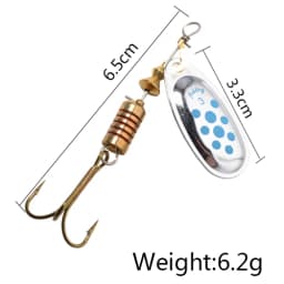 NGB 6 Color 0#-5# Spinner Bait With Treble Hooks 35647-BR Arttificial Bait Fishing Lure
