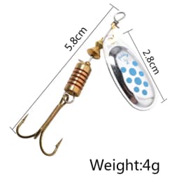 NGB 6 Color 0#-5# Spinner Bait With Treble Hooks 35647-BR Arttificial Bait Fishing Lure