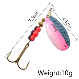 NGB 6 Color 0#-5# Spinner Bait With Treble Hooks 35647-BR Arttificial Bait Fishing Lure