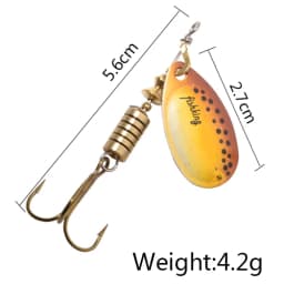 NGB 6 Color 0#-5# Spinner Bait With Treble Hooks 35647-BR Arttificial Bait Fishing Lure
