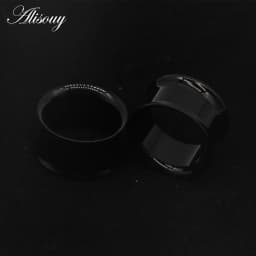 2pcs White Black Transparent Acrylic Ear Tunnel Plug Ear Gauges Piercing Double Curved Saddle Expander Stretcher Body Jewelry