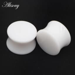 2pcs White Black Transparent Acrylic Ear Tunnel Plug Ear Gauges Piercing Double Curved Saddle Expander Stretcher Body Jewelry