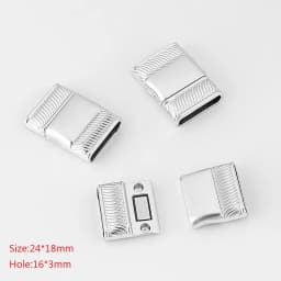3Sets Alloy Flat Strong Magnetic Clasp Connectors Fitting 15/20/25/30mm Flat Leather Cord For DIY Bracelets Jewelry Making