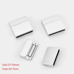 3Sets Alloy Flat Strong Magnetic Clasp Connectors Fitting 15/20/25/30mm Flat Leather Cord For DIY Bracelets Jewelry Making