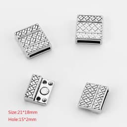 3Sets Alloy Flat Strong Magnetic Clasp Connectors Fitting 15/20/25/30mm Flat Leather Cord For DIY Bracelets Jewelry Making