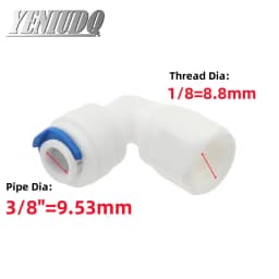 Elbow 90 degree RO Aquarium Accessories Quick Connector 1/8 1/4 3/8 1/2 3/4 BSP Female Thread 6.35mm 9.53mm Tube Adapter