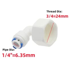 Elbow 90 degree RO Aquarium Accessories Quick Connector 1/8 1/4 3/8 1/2 3/4 BSP Female Thread 6.35mm 9.53mm Tube Adapter