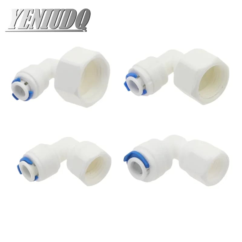 Elbow 90 degree RO Aquarium Accessories Quick Connector 1/8 1/4 3/8 1/2 3/4 BSP Female Thread 6.35mm 9.53mm Tube Adapter