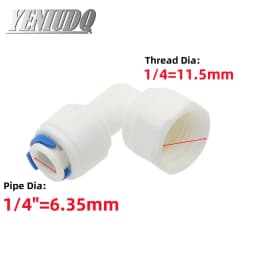 Elbow 90 degree RO Aquarium Accessories Quick Connector 1/8 1/4 3/8 1/2 3/4 BSP Female Thread 6.35mm 9.53mm Tube Adapter