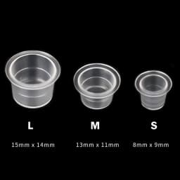 100pc S/M/L Plastic Disposable Microblading Tattoo Ink Cups Permanent Makeup Pigment Clear Holder Container Cap Tattoo Accessory