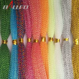5Packs/ Fishing Tying Crystal  Twisted Flashabou Holographic Tinsel Fly Flash for Jig Hook Lure Making Material