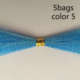 5Packs/ Fishing Tying Crystal  Twisted Flashabou Holographic Tinsel Fly Flash for Jig Hook Lure Making Material