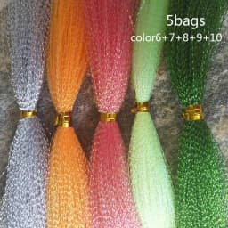5Packs/ Fishing Tying Crystal  Twisted Flashabou Holographic Tinsel Fly Flash for Jig Hook Lure Making Material